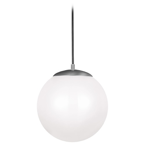 Leo Hanging Globe Satin Aluminum LED Pendant by Visual Comfort Studio