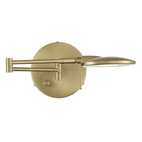 Arnsberg Dessau Turbo Satin Brass LED Swing Arm Lamp
