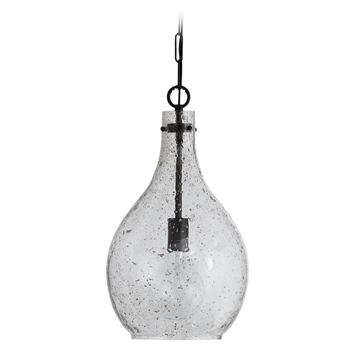 Rabun Stone Seeded Glass Pendant in Matte Black by Capital Lighting