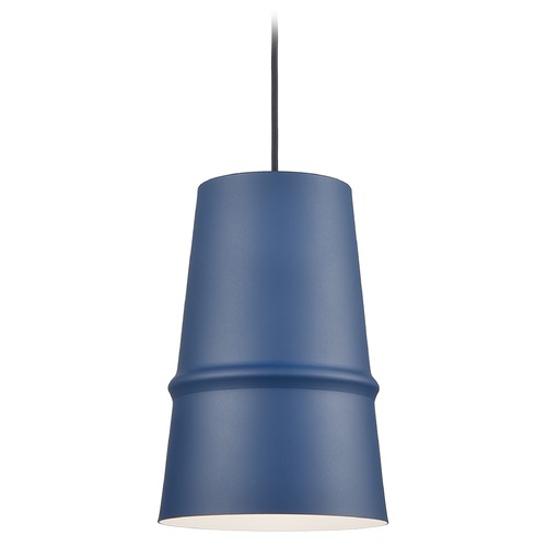 Castor Indigo Blue & Matte White Pendant by Kuzco Lighting