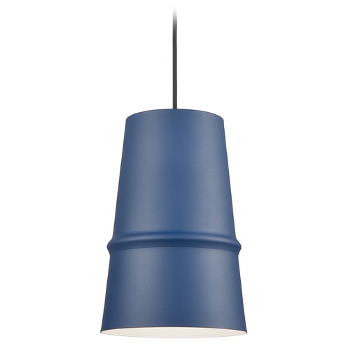 Kuzco Lighting Castor Indigo Blue & Matte White Pendant by Kuzco Lighting 492208-IB