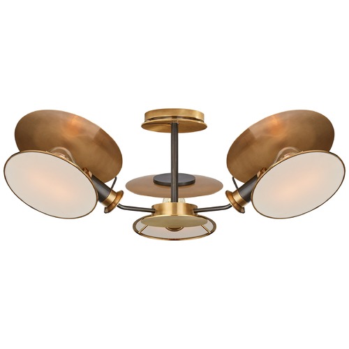 Thomas OBrien Osiris Semi-Flush in Bronze & Brass by Visual Comfort Signature