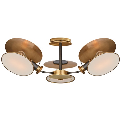 Visual Comfort Signature Collection Thomas OBrien Osiris Semi-Flush in Bronze & Brass by Visual Comfort Signature TOB4290BZHABL