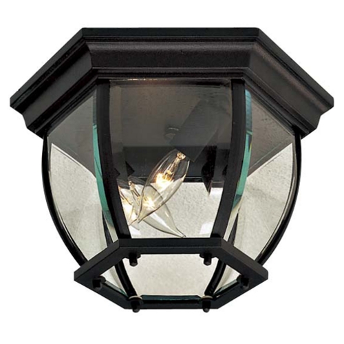 Flush Mount with Clear Glass in Black by Minka Lavery