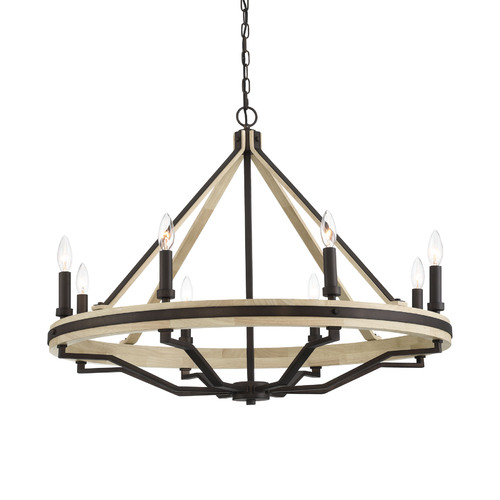 Sonoma 8-Light Chandelier in Dark Bronze & Wood by Minka Lavery
