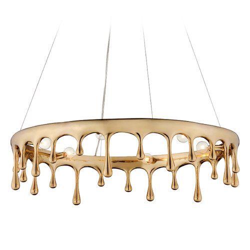 Currey and Company Sasha Bikoff Liquid Polished Brass Chandelier