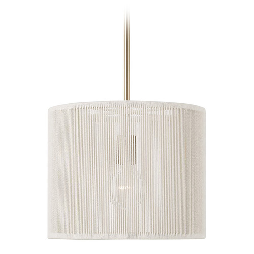 Capital Lighting Capital Lighting Tara Matte Brass Pendant Light with Drum Shade 357912MA