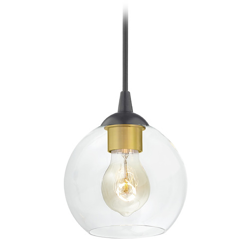 Gala Mini Pendant in Matte Black & Brass by Design Classics Lighting