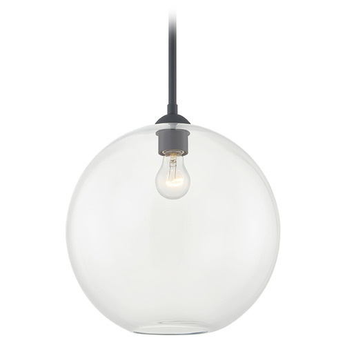 Design Classics Lighting Gala Fuse Pendant in Matte Black with Clear Glass by Design Classics 581-07 GL1790-CL