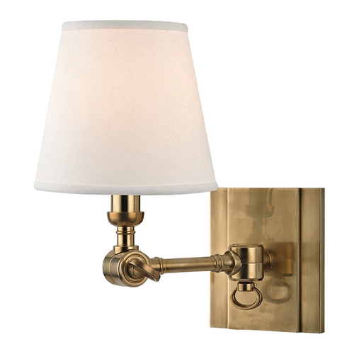 Hillsdale Aged Brass Swing Arm Lamp by Hudson Valley Lighting