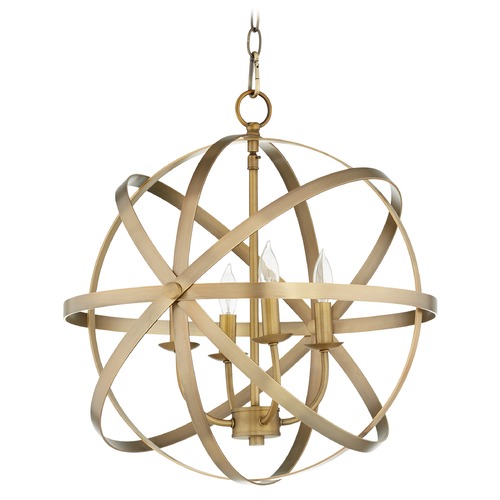 Quorum Lighting Celeste Aged Brass Pendant by Quorum Lighting 6009-4-80