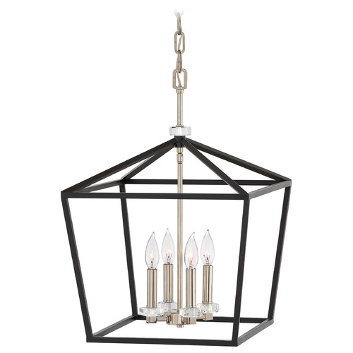 Stinson 4-Light Black & Polished Nickel Chandelier by Hinkley Lighting