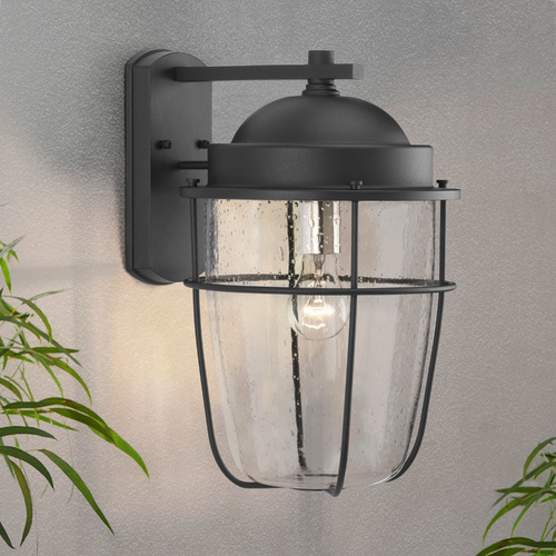 Holcombe Black Large Outdoor Wall Light by Progress Lighting