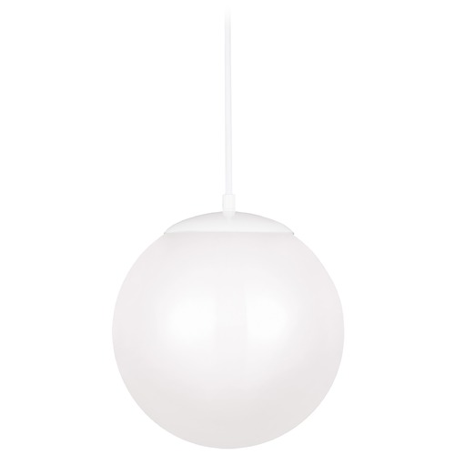 Generation Lighting Leo - Hanging Globe White LED Pendant Light with Globe Shade 602293S-15