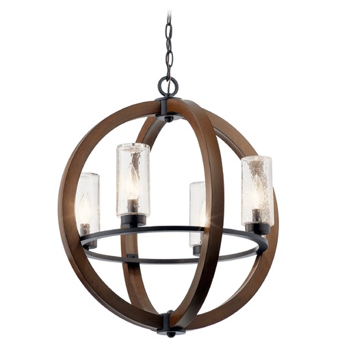 Kichler Lighting Grand Bank Auburn Stained 4-Light Outdoor Chandelier by Kichler Lighting 49791AUB