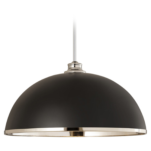 Z-Lite Landry Matte Black & Chrome Pendant by Z-Lite 1004P20-MB-CH