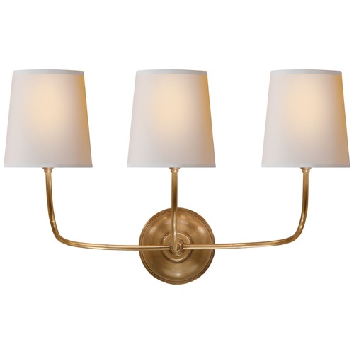 Visual Comfort Signature Collection Thomas OBrien Vendome 3-Light Sconce in Antique Brass by Visual Comfort Signature TOB2009HABNP