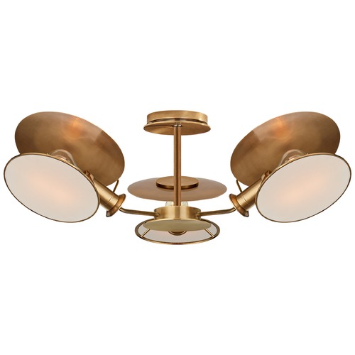 Visual Comfort Signature Collection Thomas OBrien Osiris Semi-Flush in Antique Brass by Visual Comfort Signature TOB4290HABL