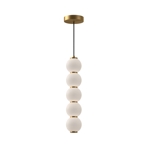 Alora Lighting Bijou Aged Gold LED Pendant Light with Globe Shade
