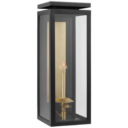 Visual Comfort Signature Collection Chapman & Myers Fresno Gas Wall Lantern in Black by VC Signature CHO2550BLKCG