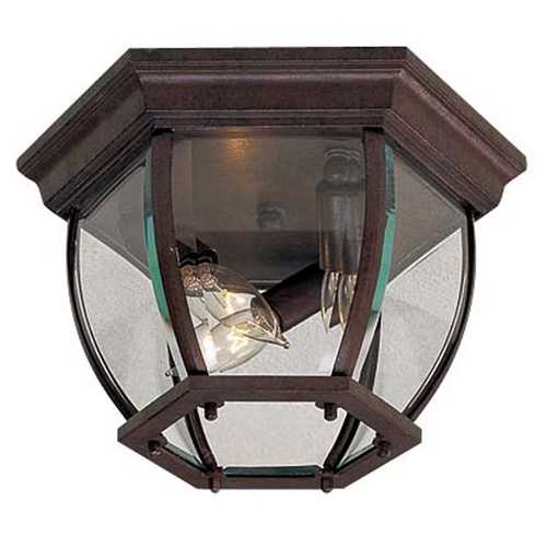 Flush Mount with Clear Glass in Antique Bronze by Minka Lavery