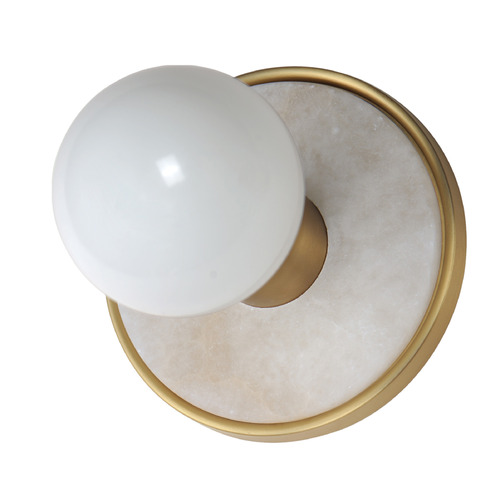 Maxim Lighting Hollywood Whit Alabaster & Natural Aged Brass Sconce by Maxim Lighting 26091WANAB
