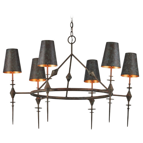 Currey and Company Anselm Verde Bronze & Contemporary Gold Chandelier