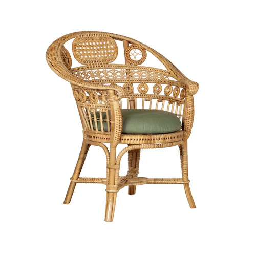 Eugenie Natural Armchair with Linho Loden Fabric by Currey & Company