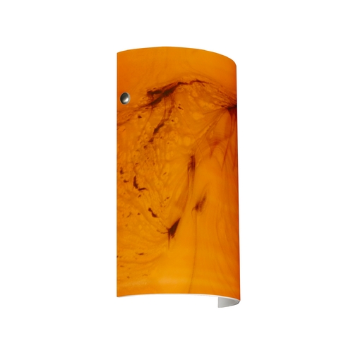 Besa Lighting Modern Sconce Wall Light Orange Glass Satin Nickel by Besa Lighting 7042HB-SN