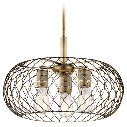 Kichler Lighting Devin 18-Inch Pendant in Natural Brass by Kichler Lighting 43958NBR