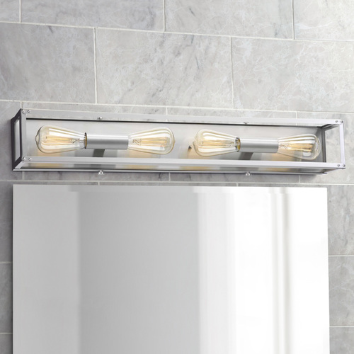 Union Square Stainless Steel 4-Light Bathroom Light by Progress Lighting