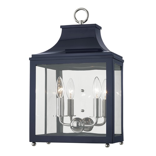 Leigh Polished Nickel & Navy Sconce by Mitzi by Hudson Valley