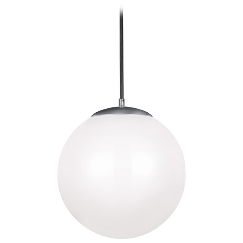 Leo Hanging Globe Satin Aluminum LED Pendant by Visual Comfort Studio