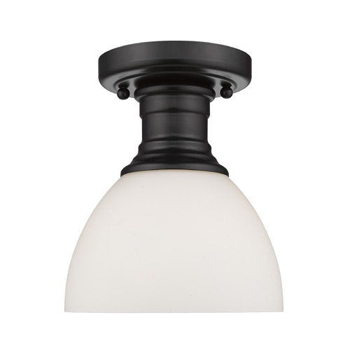 Golden Lighting Hines Black Semi-Flush Mount by Golden Lighting 3118-SFBLK-OP