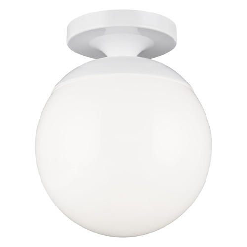 Leo 8-Inch LED Semi-Flush Mount in White by Visual Comfort Studio