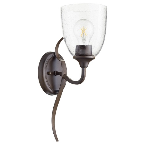 Jardin Oiled Bronze Wall Sconce with Clear Seeded Glass by Quorum Lighting
