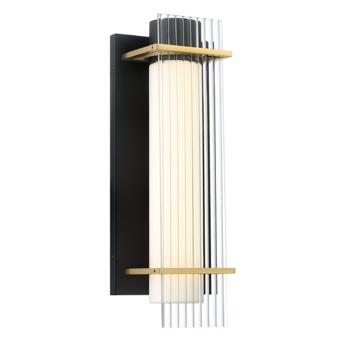 George Kovacs Lighting Midnight Gold Sand Coal & Honey Gold LED Outdoor Wall Light by George Kovacs P1511-707-L
