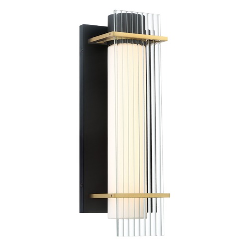 Midnight Gold Sand Coal & Honey Gold LED Outdoor Wall Light by George Kovacs