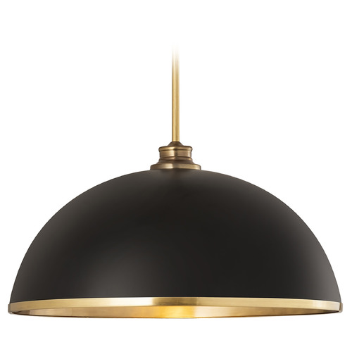 Landry Matte Black & Rubbed Brass Pendant by Z-Lite