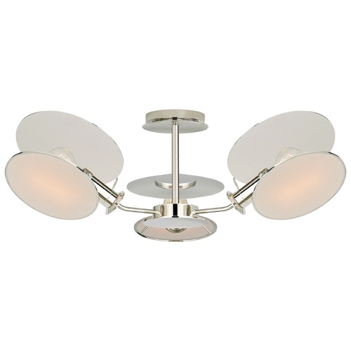 Thomas OBrien Osiris Semi-Flush in Polished Nickel by Visual Comfort Signature