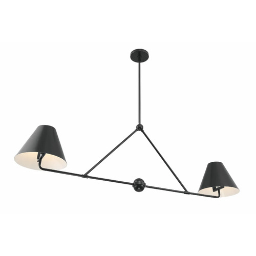 Crystorama Lighting Xavier 4-Light Linear Chandelier in Matte Black by Crystorama Lighting XAV-B9307-MK