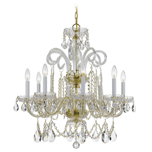 Crystorama Lighting Traditional Crystal Polished Brass Crystal Chandelier