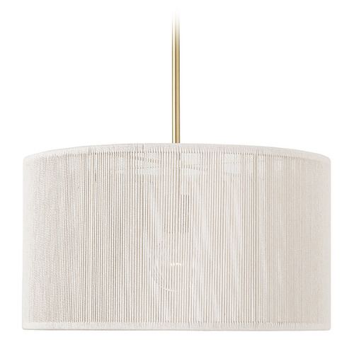 Capital Lighting Capital Lighting Tara Matte Brass Pendant Light with Drum Shade 357914MA