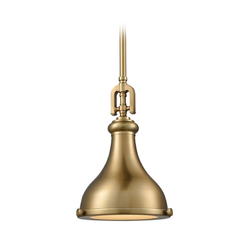 Elk Lighting Elk Lighting Rutherford Satin Brass Mini-Pendant Light with Bowl / Dome Shade 57070/1-LA