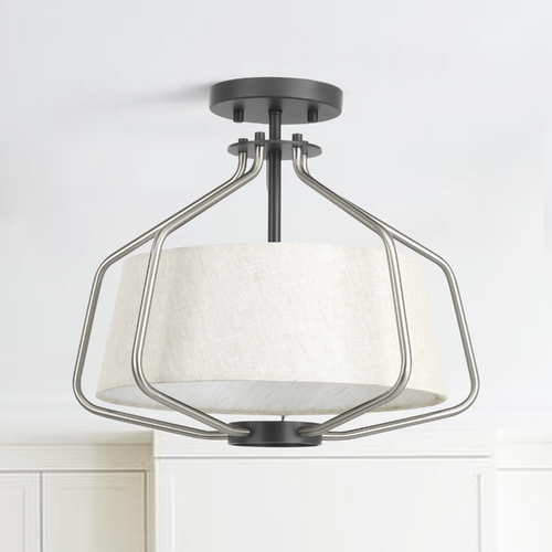 Progress Lighting Hangar Brushed Nickel Semi-Flush Mount by Progress Lighting P350102-009