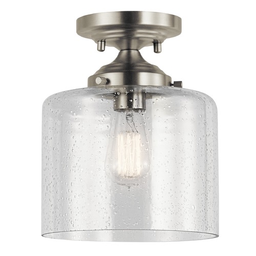 Seeded Glass Semi-Flush Mount Light Brushed Nickel Winslow by Kichler Lighting