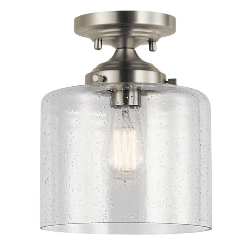 Kichler Lighting Seeded Glass Semi-Flush Mount Light Brushed Nickel Winslow by Kichler Lighting 44033NI