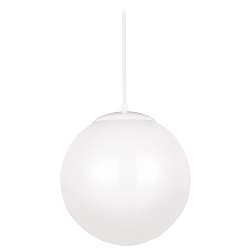 Generation Lighting Leo - Hanging Globe White LED Pendant Light with Globe Shade 602493S-15