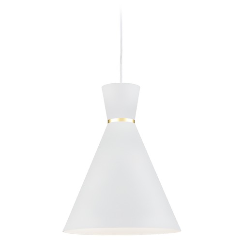 Kuzco Lighting Vanderbilt White & Gold Pendant by Kuzco Lighting 493210-WH/GD