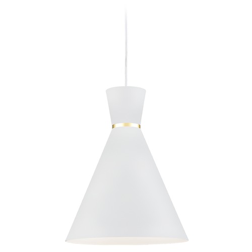 Kuzco Lighting Vanderbilt White & Gold Pendant by Kuzco Lighting 493210-WH/GD